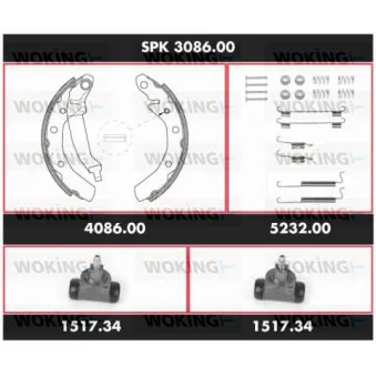 WOKING SPK 3086.00 - Kit de freins, freins à tambours