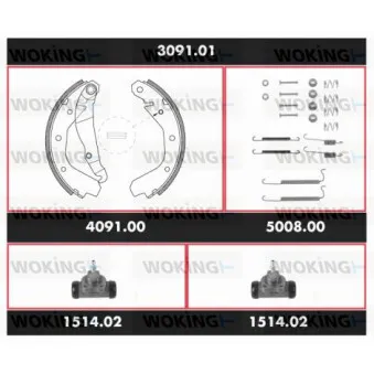 WOKING SPK 3091.01 - Kit de freins, freins à tambours