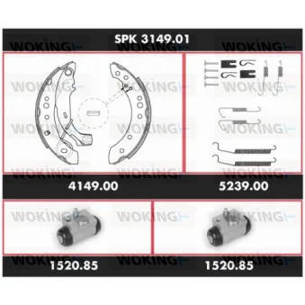 WOKING SPK 3149.01 - Kit de freins, freins à tambours