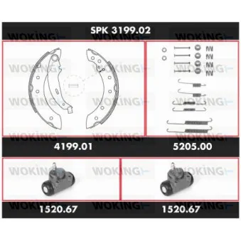 WOKING SPK 3199.02 - Kit de freins, freins à tambours