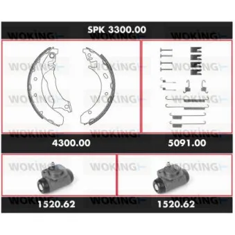 WOKING SPK 3300.00 - Kit de freins, freins à tambours