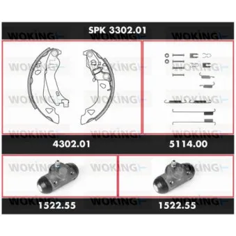 WOKING SPK 3302.01 - Kit de freins, freins à tambours