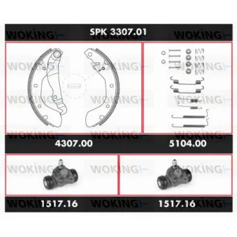 WOKING SPK 3307.01 - Kit de freins, freins à tambours