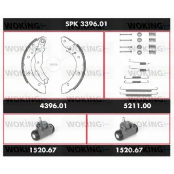 WOKING SPK 3396.01 - Kit de freins, freins à tambours