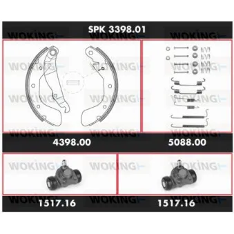 WOKING SPK 3398.01 - Kit de freins, freins à tambours