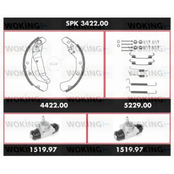 WOKING SPK 3422.00 - Kit de freins, freins à tambours