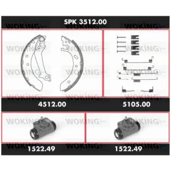 WOKING SPK 3512.00 - Kit de freins, freins à tambours