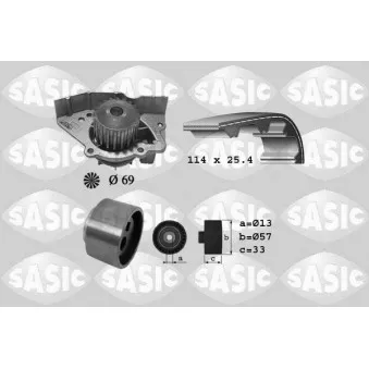 SASIC 3900023 - Pompe à eau + kit de courroie de distribution