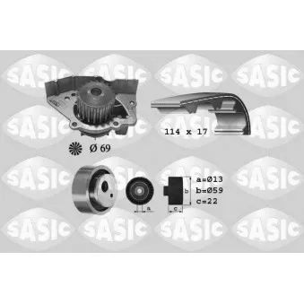 SASIC 3900024 - Pompe à eau + kit de courroie de distribution