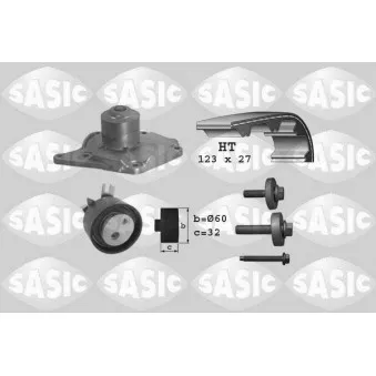 SASIC 3904003 - Pompe à eau + kit de courroie de distribution