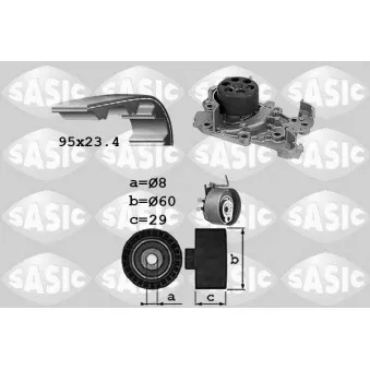 Pompe à eau + kit de courroie de distribution SASIC OEM V46-50023