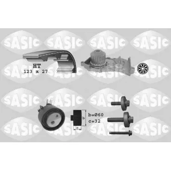 Pompe à eau + kit de courroie de distribution SASIC 3904035