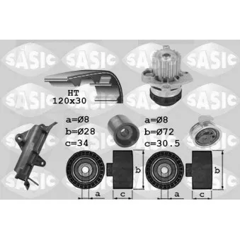 SASIC 3906022 - Pompe à eau + kit de courroie de distribution