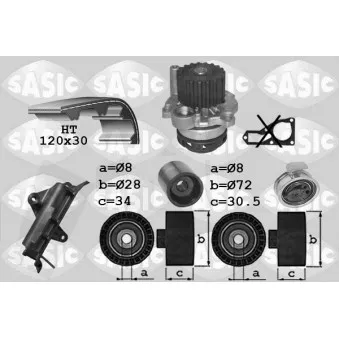 SASIC 3906023 - Pompe à eau + kit de courroie de distribution