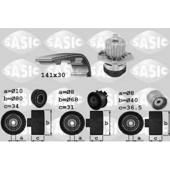 Pompe à eau + kit de courroie de distribution SASIC OEM V10-50105