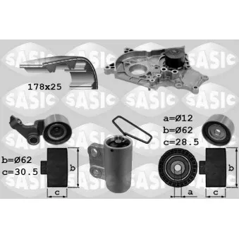Pompe à eau + kit de courroie de distribution SASIC OEM 13568YZZ02