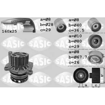 SASIC 3906069 - Pompe à eau + kit de courroie de distribution