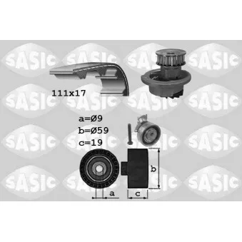 SASIC 3906071 - Pompe à eau + kit de courroie de distribution