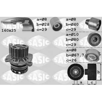 SASIC 3906077 - Pompe à eau + kit de courroie de distribution