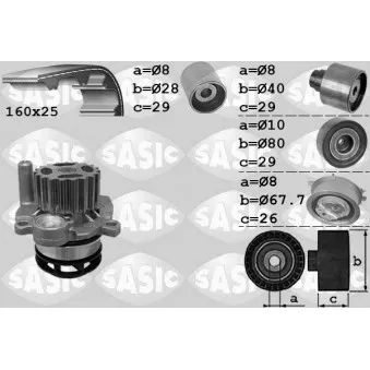 SASIC 3906078 - Pompe à eau + kit de courroie de distribution