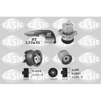 Pompe à eau + kit de courroie de distribution SASIC OEM 1250636