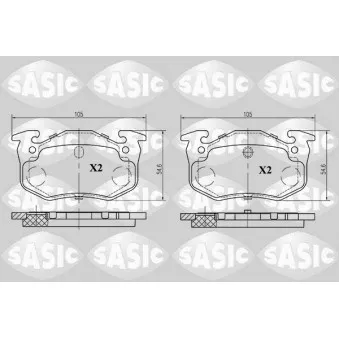 SASIC 6210011 - Jeu de 4 plaquettes de frein arrière