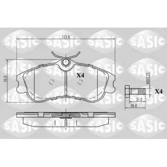 Jeu de 4 plaquettes de frein avant SASIC OEM 425378