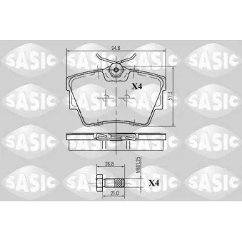 SASIC 6214005 - Jeu de 4 plaquettes de frein arrière