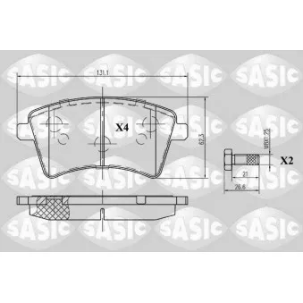 Jeu de 4 plaquettes de frein avant SASIC OEM 4154210610
