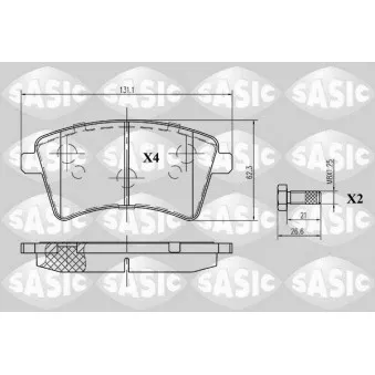 SASIC 6214016 - Jeu de 4 plaquettes de frein avant