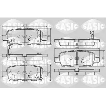 SASIC 6214025 - Jeu de 4 plaquettes de frein arrière