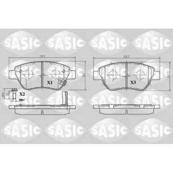 Jeu de 4 plaquettes de frein avant SASIC OEM 93189815