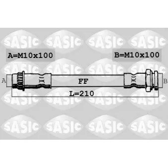 Flexible de frein SASIC 6600015 pour CITROEN C3 1.4 HDi - 70cv
