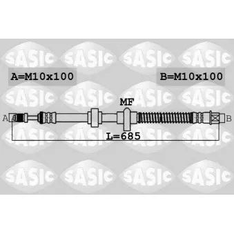 SASIC 6600057 - Flexible de frein arrière droit