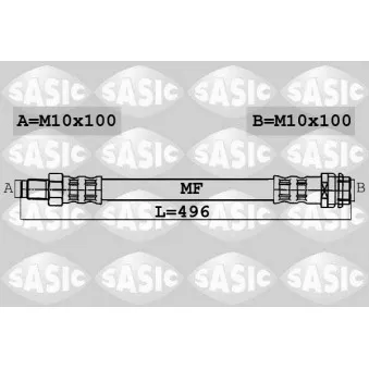 Flexible de frein SASIC 6606039 pour MERCEDES-BENZ VARIO 512 D - 122cv