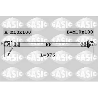 Flexible de frein arrière droit SASIC OEM 9008094A65