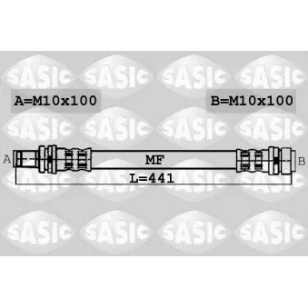Flexible de frein SASIC 6606184 pour FORD FOCUS 1.6 16V Flexifuel - 102cv