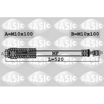 Flexible de frein SASIC 6606188 pour NISSAN MAXIMA 1.25 - 75cv