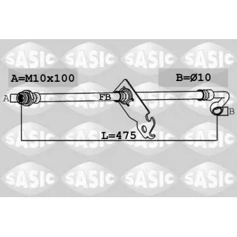 SASIC 6606207 - Flexible de frein arrière droit