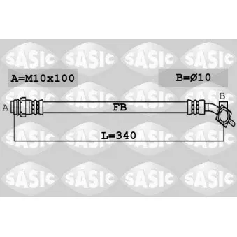 SASIC 6606219 - Flexible de frein arrière gauche