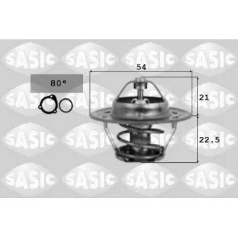 Thermostat d'eau SASIC 9000318 pour FORD TRANSIT 2.4 D - 63cv