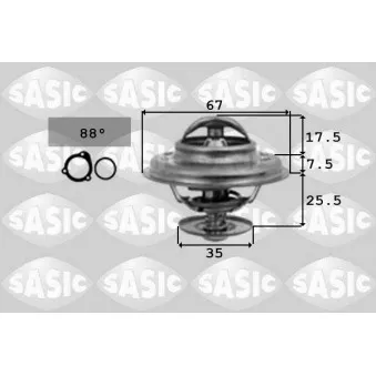 Thermostat d'eau SASIC 9000335 pour VOLVO FMX 2,4 TD - 113cv