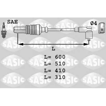 Kit de câbles d'allumage SASIC OEM 5967p1