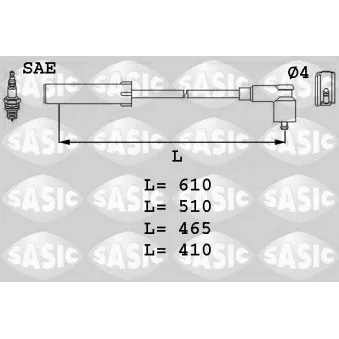 SASIC 9284004 - Kit de câbles d'allumage