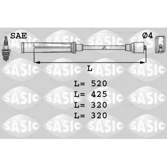 Kit de câbles d'allumage SASIC OEM 7700273826