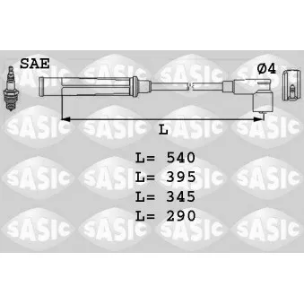 SASIC 9284006 - Kit de câbles d'allumage