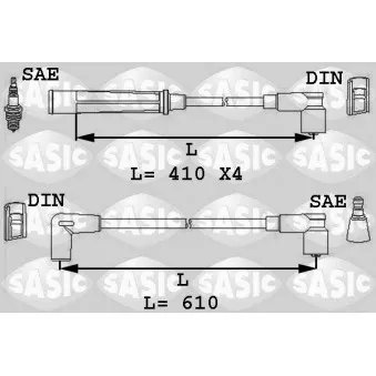Kit de câbles d'allumage SASIC 9284009