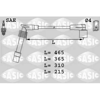 SASIC 9286002 - Kit de câbles d'allumage