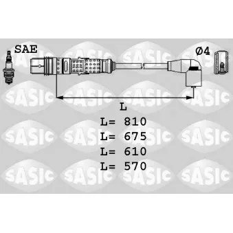 Kit de câbles d'allumage SASIC OEM 030905409C