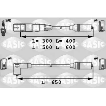 SASIC 9286028 - Kit de câbles d'allumage